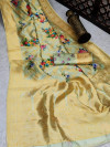 Green color banarasi silk saree with beautiful digital print work