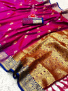 Pink color soft silk saree with zari weaving border and pallu