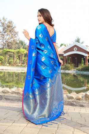 Firoji color soft & Pure cotton silk saree with pure gold zari work