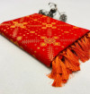 Red color soft banarasi silk saree with weaving work