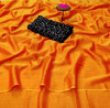 Orange color chiffon silk saree