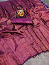 Magenta color soft fancy silk saree with beautiful tassel work