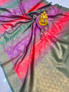 Multi color soft banarasi silk saree with zari weaving work