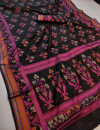 Black color soft cotton saree with weaving work