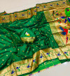 Green color paithani silk saree with zari weaving work