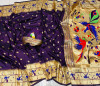 Magenta  color paithani silk saree with zari weaving work