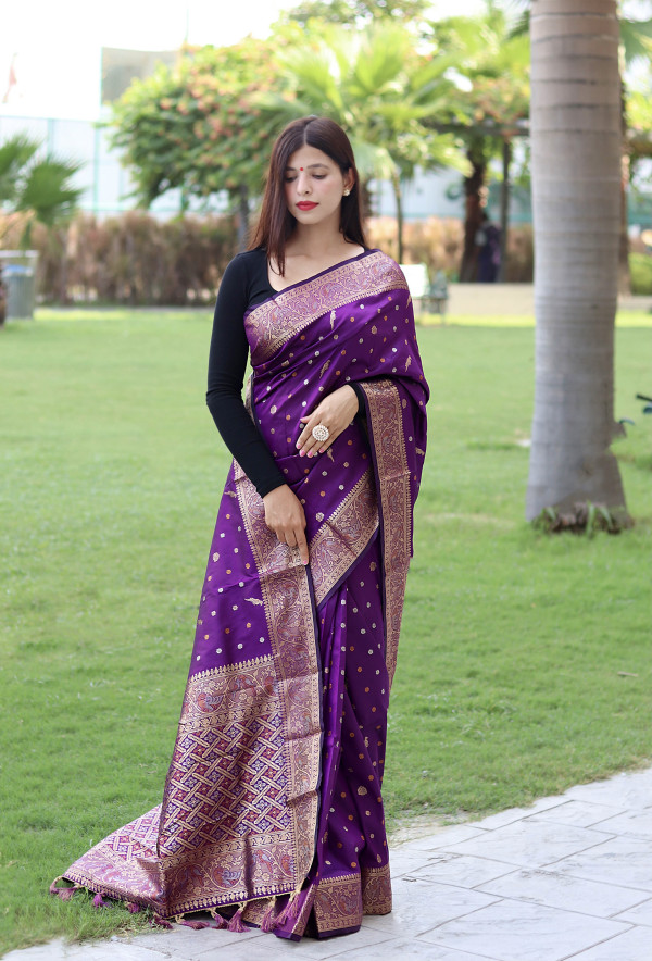 Silk Cotton Saree Sky Blue With Purple Combination Age Group: Any at Best  Price in Coimbatore | Mani Laxmi Silks