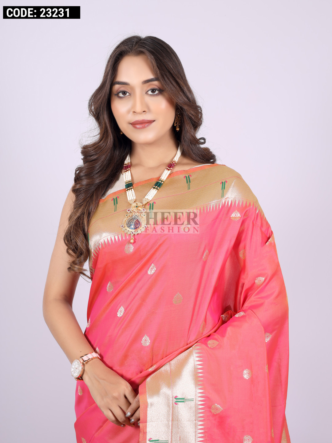 Designer Premium Paithani Soft Silk Zari Weaving Sequins With Thread Embroidery Lehenga Set
