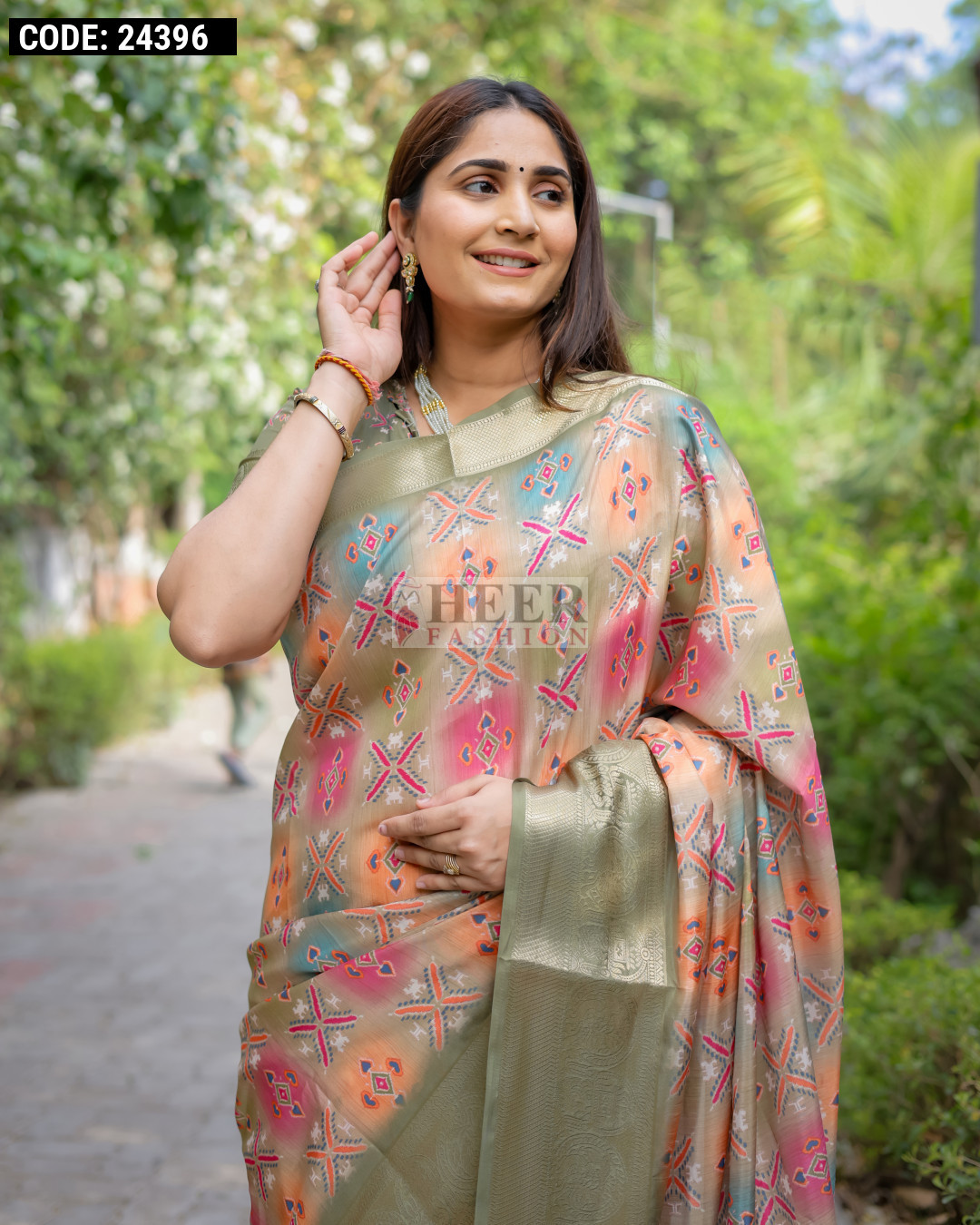 mahendi-green-color-dola-silk-saree-with-digital-printed-work
