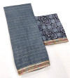 Gray color soft mangalagiri cotton saree with sequence work