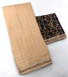 Beige color soft mangalagiri cotton saree with sequence work