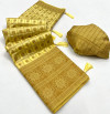 Yellow color viscose silk saree with zari weaving work