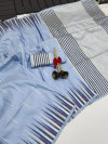 Light gray color soft tussar silk saree with zari woven work