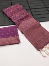 Magenta color soft handloom raw silk saree with weaving work