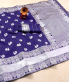 Purple color silk saree with zari weaving work