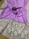 Lavender color organza silk saree with embroidery work