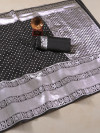 Black color silk saree with zari weaving work