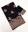 Black rajwadi viscose pashmina silk weaving saree with lagdi patta pallu