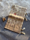 Off white traditional patola silk saree with meenakari zari weaving work