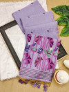 Lavender premium muga cotton saree with jamdani weaving work
