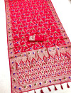 Pink banarasi silk saree with meenakari zari weaving work