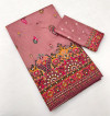 Dusty pink soft rajwadi pashmina silk weaving saree with lagdi patta pallu