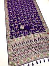 Purple banarasi silk saree with meenakari zari weaving work