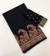 Black rajwadi viscose pashmina silk weaving saree with lagdi patta pallu