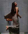 Black and white fancy digital printed crepe silk saree