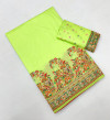 Parrot green rajwadi viscose pashmina silk weaving saree with lagdi patta pallu