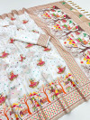 White rajwadi viscose pashmina silk weaving saree with lagdi patta pallu