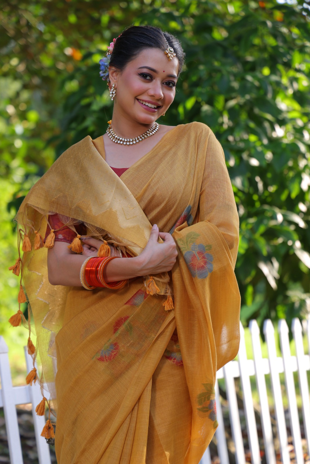 Classic Muga Cotton Jamdani Trendy Saree