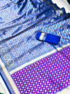 Blue color soft banarasi silk saree with patola pallu