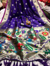 Purple color pure paithani silk saree with zari work