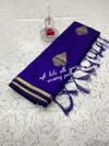 Purple color soft silk weaving jacquard saree