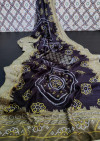 Multi color linen saree with silver zari patta