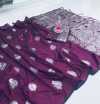 Magenta color banarasi silk jacquard weaving saree with rich pallu