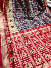 Navy blue color patola silk saree with weaving work