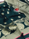 Green color banarasi silk jecquard work saree with rich pallu