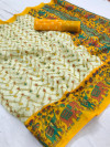 Multi color soft cotton pochampally ikat saree with zari border