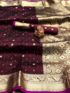 Magenta color soft silk saree with zari work