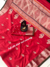 Pink color banarasi silk golden zari weaving saree with rich pallu