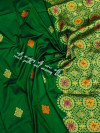 Green color soft silk weaving jacquard saree with rich pallu
