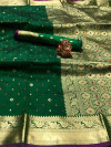 Green color soft silk saree with zari work