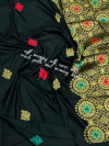 Black color soft silk weaving jacquard saree with rich pallu