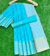 Firoji color soft kota doriya saree with leriya print