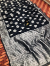 Black color Soft banarasi silk saree with silver zari work