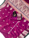 Pink color banarasi silk golden zari weaving saree with rich pallu