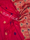 Pink color soft silk weaving jacquard saree with rich pallu
