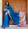 Firoji color Soft banarasi silk saree with golden zari jacquard weaving work